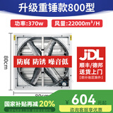 靓奈负压风机工业排风扇大功率养殖场风机大型仓库车间工业厂房排气扇 重锤款800型380V（不锈钢扇叶）