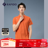 Rapido【新品】雳霹道2025新款男子舒适透气T恤休闲印花POLO衫CN4242P01 橘黄色 L 175/92A