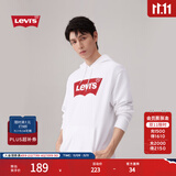Levi's【特价来袭】李维斯情侣同款经典宽松休闲logo套头连帽卫衣 白色 19622-0018 L