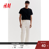 H&M男装女装T恤秋季透气圆领短袖运动上衣短袖内搭打底衫0685816 黑色 M 175/100