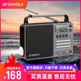 山水（SANSUI） 收音机老人便携式可充电插卡音箱户外迷你小音响无线蓝牙音箱随身听音乐播放器广播唱戏机评书机 M36灰色【标配版+全波段】