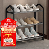 索尔诺（SuoErnuo）鞋架简易拖鞋架出租房收纳鞋架子客厅家用门口宿舍经济型放鞋架 三层经济型黑色K323【长42高45】