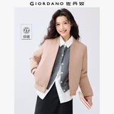 佐丹奴棒球服女秋季新款棒球领棉衣甜酷飞行员夹克外套女13372829 21粉玫瑰红 S