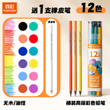 真彩（TRUECOLOR）12色美术专用彩色铅笔小学生油性手绘涂色笔绘画套装可擦彩铅绘画儿童彩笔画笔美术素描铅笔933A