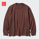 优衣库男女装柔软针织摇粒绒圆领套头衫T恤百搭保暖打底衫470641 38 深褐色 3XL /185/120C