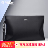 金利来（Goldlion）信封包男士真皮手包多功能手拿包商务出行休闲头层牛皮大容量男包 黑色【官方授权-假一罚十】