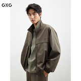 GXG男装25春季新款男装休闲工装风哈灵顿夹克立领外套 灰色 165/S
