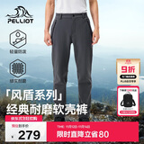 伯希和（Pelliot）【风盾】冲锋软壳裤男冬季保暖抓绒裤防风高弹长裤女115107016灰M