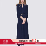 MeetMetro玛依尔法式仙女连衣裙女2025秋新款高端气质纯欲风裙子礼服长裙 藏蓝【现货】 L