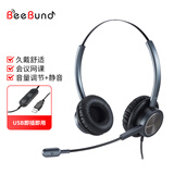 比德邦（BeeBund）EH809D头戴式降噪话务耳机/呼叫中心客服话务耳麦/在线教育商务会议用/话务员耳机/客服耳机 双耳 USB插头(适合台式机/笔记本电脑)