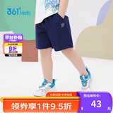 361°儿童短裤夏季男女童3-12岁透气运动裤梭织五分裤 藏青 120