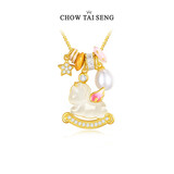 周大生独角兽生肖马吊坠项链女款玉髓银S925设计感珐琅珍珠项链生日礼物