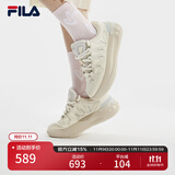 FILA 斐乐官方女鞋CARROT摩登板鞋萝卜鞋休闲厚底鞋子女 古白色/初雪白 F12W411201NAA 37.5