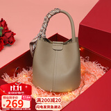 YUYULA牛皮包包女包水桶包高端品牌斜挎手提包生日礼物高级感送女友老婆