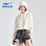 鸿星尔克卫衣男秋季情侣运动上衣休闲套头长袖打底衫裤子男装女装 【2095】冰川白-女款 M