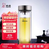 希诺（HEENOOR）双层玻璃杯男家用商务办公泡茶杯子过滤车载水杯XN-9607 410mL