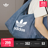 adidas「云朵包」牛仔风大容量运动挎包女子阿迪达斯官方三叶草 制服蓝 NS