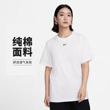 耐克(NIKE)春夏女短袖T恤 纯棉 运动休闲 宽松 FD4150-100 白M