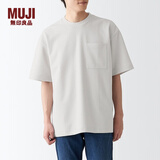 无印良品 MUJI 男式 双层编织 宽松T恤 ABA19A2S  银灰色 L-XL