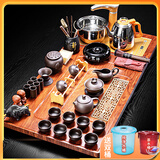 瓷牌茗茶具 茶具套装茶盘电磁炉烧水壶一体桌自动上水烧水壶茶台茶桌整套 紫砂西施茶具+流窗四合一