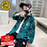 G.DUCKKIDS童装男童衬衫春秋款儿童衬衣长袖棉2023新款中大童格子休闲外套 绿色ageqoeg 160 (建议身高150cm 13-14岁)cm