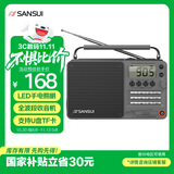 山水（SANSUI）M36全波段老人收音机老年人插卡音乐播放器便携式随身听FM调频广播音响充电迷你蓝牙音箱 灰色