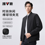 雅鹿夹克男2026春季棒球领宽松休闲爸爸装行政外套商务休闲中年上衣