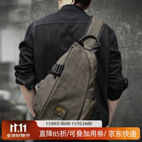 teemzone廷尊胸包男士休闲帆布单肩包时尚潮背包复古防泼水斜挎包男包