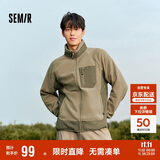 森马（Semir）夹克男冬季抗静电摇粒绒宽松外套撞色拼接户外风109724108103