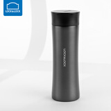 乐扣乐扣（LOCK&LOCK）掌心马克保温杯男女便携不锈钢水杯带滤网学生商务办公茶杯 黑色【可定制】 赠杯刷 400ml