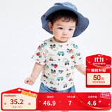 巴拉巴拉婴儿t恤宝宝打底衫女童上衣男短袖夏季全棉可爱 绿红色调00346 100