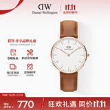 丹尼尔惠灵顿（DanielWellington）DW男女情侣手表36mm时尚欧美表皮带石英腕表生日礼物DW00100111