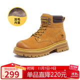 骆驼（CAMEL）【山丘】经典大黄靴户外工装马丁靴 L23W076065M 土黄（毛里） 38