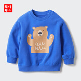 优衣库婴幼儿宝宝JOP卫衣/长袖运动衫上衣478826 483040 478826/65宝蓝色 90