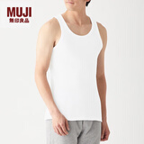 无印良品（MUJI）男式 无缝罗纹编织背心 2件装 内衣家居服 FA01CC3S 白色 XL