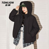 唐狮（TonLion）连帽棉服女装冬季2025年新款防风保暖棉袄子潮流加厚面包服外套女