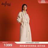 伊芙丽蒋欣代言【镇店爆款】驼绒桑蚕丝高级双面毛呢外套羊毛大衣女冬季 米色 S 90-115斤