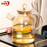 青苹果高硼硅耐热玻璃冷水壶 高颜值玻璃凉水壶泡茶壶琥珀色1.8L