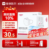 维德（WELLDAY）一次性医用外科口罩100只独立装白色防沙尘保暖防鼻炎过敏灭菌级