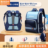 阳光8点书包小学生悬浮减负护脊男女儿童书包一到六年级轻便大容量双肩包 水蓝色（小号1-2年级）