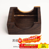 容山堂 茗末 黑檀木茶垫杯垫实木功夫茶杯托茶托隔热垫镶锡茶道配件 黑檀木杯垫收纳盒-实心款