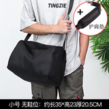 ZEROFRONT单肩包男运动健身包牛津布大容量旅行包邮差包休闲斜挎包帆布包潮 配可拆护肩垫+黑色小号无鞋位版