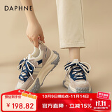 达芙妮厚底老爹鞋女2025新款秋季松糕鞋季网面增高百搭休闲运动鞋女鞋