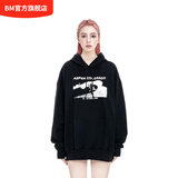 BM卫衣女2025新款科罗拉多州滑雪风格加绒帽衫今年流行漂亮卫衣 黑色 均码