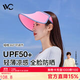 VVC成毅同款遮阳帽夏季男女户外骑行太阳帽女神帽遮脸防紫外线防晒帽 【经典款】玫红 可调节