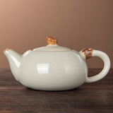 琦轩源黄汝窑茶具单品家用高档功夫茶壶办公室轻奢会客泡茶壶用具