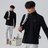 探拓（TECTOP）加绒抓绒衣冬季保暖户外登山徒步运动内搭衣摇粒绒打底衫立领 经典黑-男款【加绒抓绒衣保暖 2XL