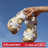 悍途（HUMTTO）夏季新款沙滩凉鞋户外徒步休闲运动包头凉鞋轻便防滑涉水溯溪鞋 象牙白浅紫-女 37