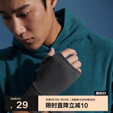 伯希和户外抓绒手套秋冬男女半指保暖骑行跑步运动加厚手套16043104灰L
