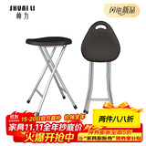 帅力折叠凳子 家用塑料户外小钓鱼椅凳培训会议手提凳 黑色SL1632D2